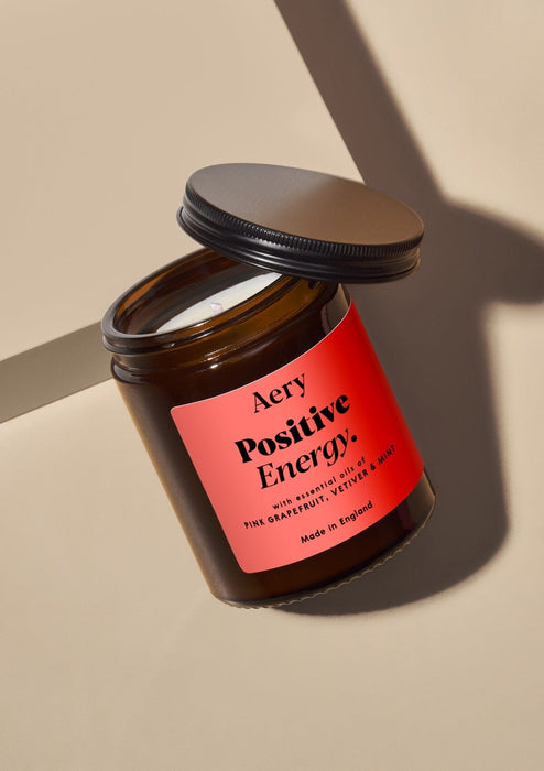 Positive Energy Scented Jar Candle - Pink Grapefruit Vetiver and Mint Aroma Therapy Aery Wholesale