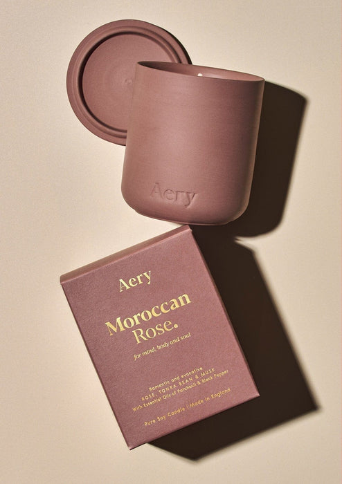 Moroccan Rose Scented Candle - Rose Tonka and Musk Fernweh Collection Aery Wholesale
