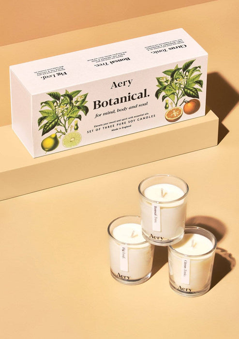 Botanical Gift Set of Three - Votive Candles Botanical Aery Wholesale