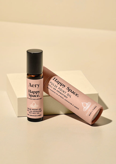 Happy Space Pulse Point Roll On - Rose Geranium and Amber Aroma Therapy Aery Wholesale