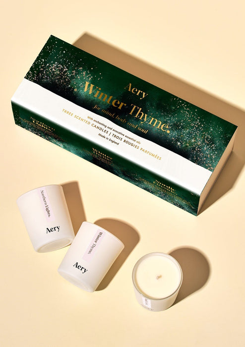 Winter Thyme Gift Set of Three - Votive Candles Candles Aery Wholesale