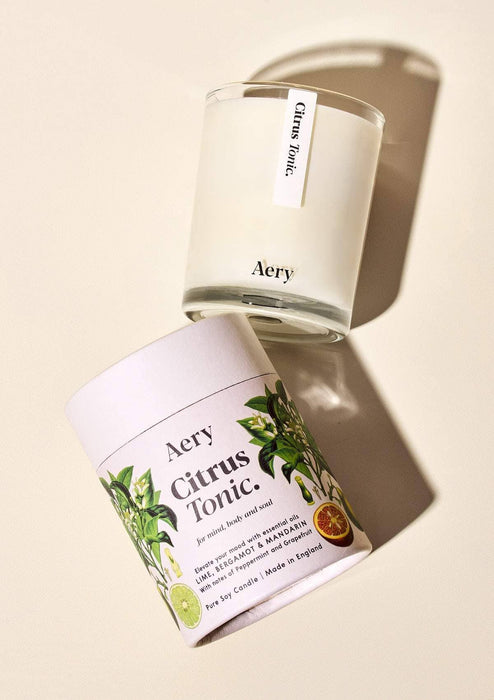 Citrus Tonic Scented Candle - Lime Bergamot and Mandarin Botanical Aery Wholesale