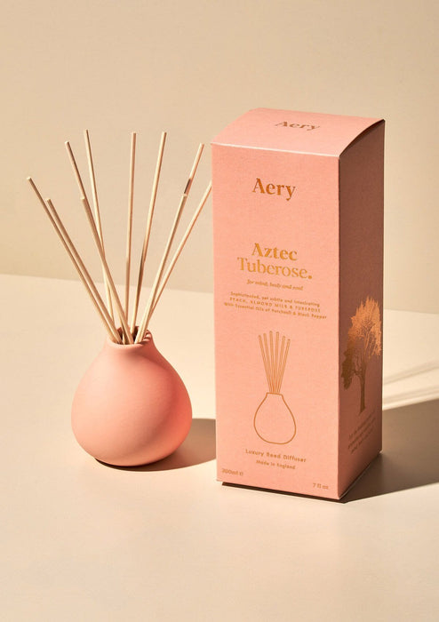 Aztec Tuberose Reed Diffuser - Peach Almond Milk and Tuberose Fernweh Collection Aery Wholesale