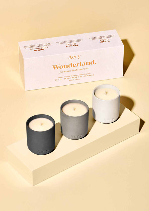 Wonderland Set of Three Votive Candles Fernweh Collection Aery Wholesale