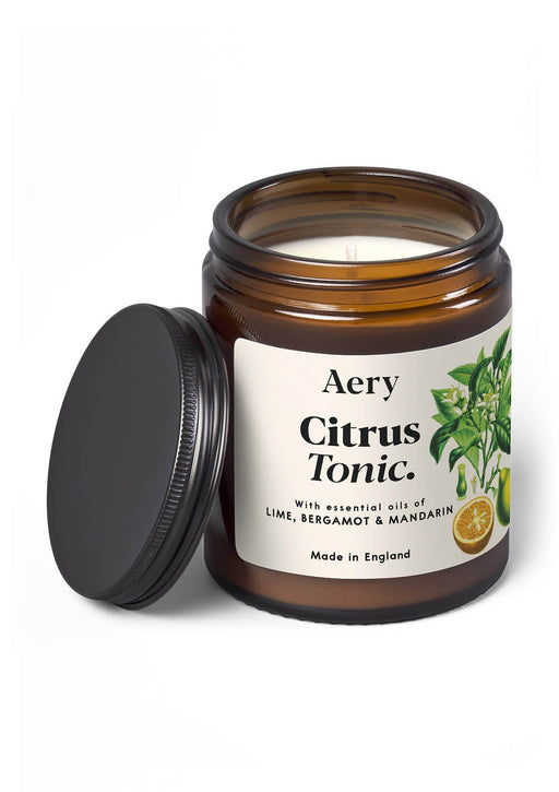 Cream Fig Leaf jar candle by Aery displayed on white bacground 