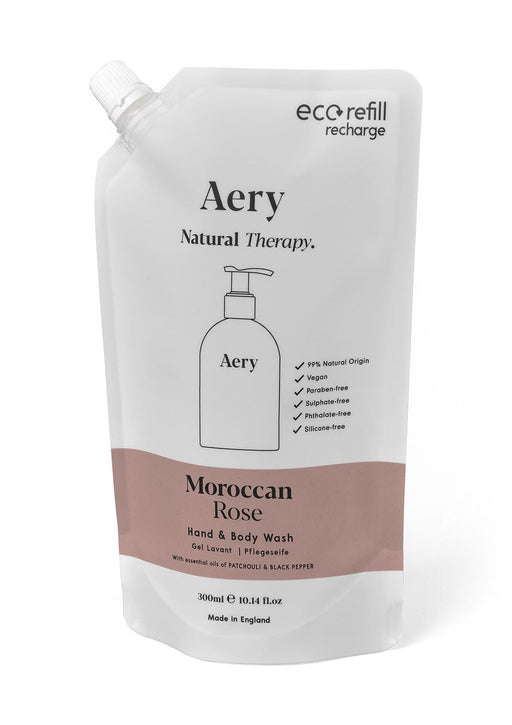 Aubergine Moroccan Rose hand and body wash by Aery on white bacground 