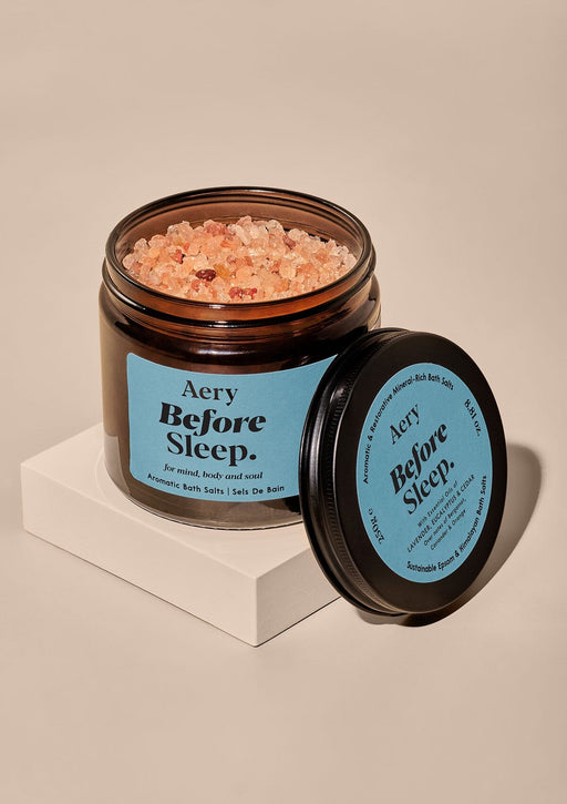 Before Sleep Bath Salts - Lavender Eucalyptus and Cedar 250g Amber Glass Aery Wholesale 