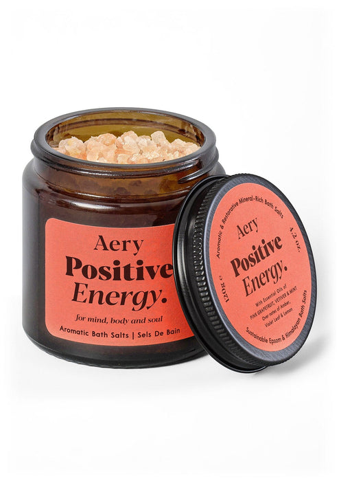 Positive Energy Bath Salts - Pink Grapefruit Vetiver and Mint Mini Amber Glass Aery Wholesale 