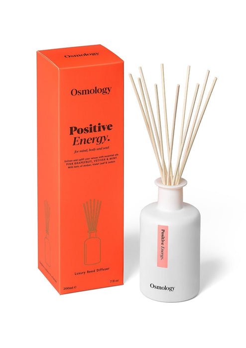 Osmology Positive Energy diffuser with packaging on a white background